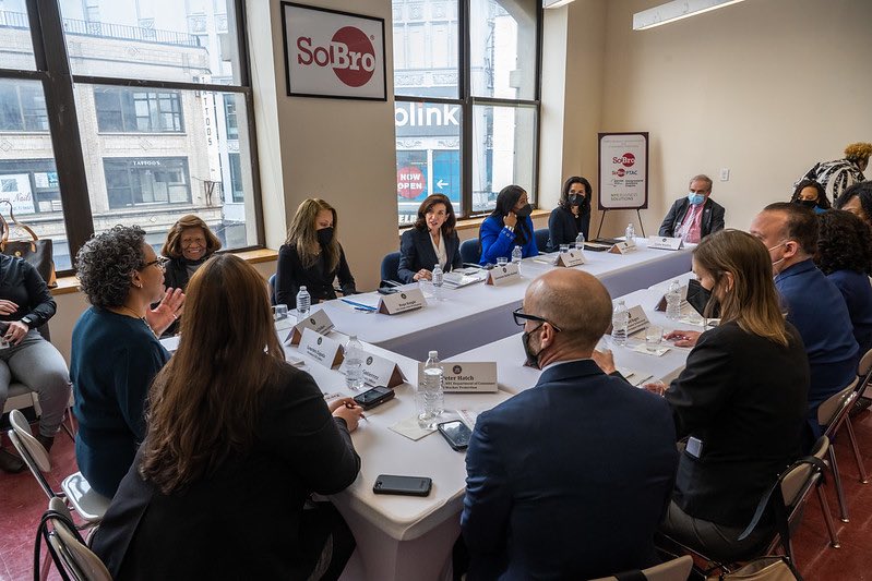 GovKathyHochul's tweet photo. The pandemic has expanded the racial wealth gap and exposed the structural racism embedded in our financial system.

Today I convened a roundtable to promote economic empowerment for communities of color. We must rebuild an economy more equitably than before. https://t.co/efdOKi8Ov2