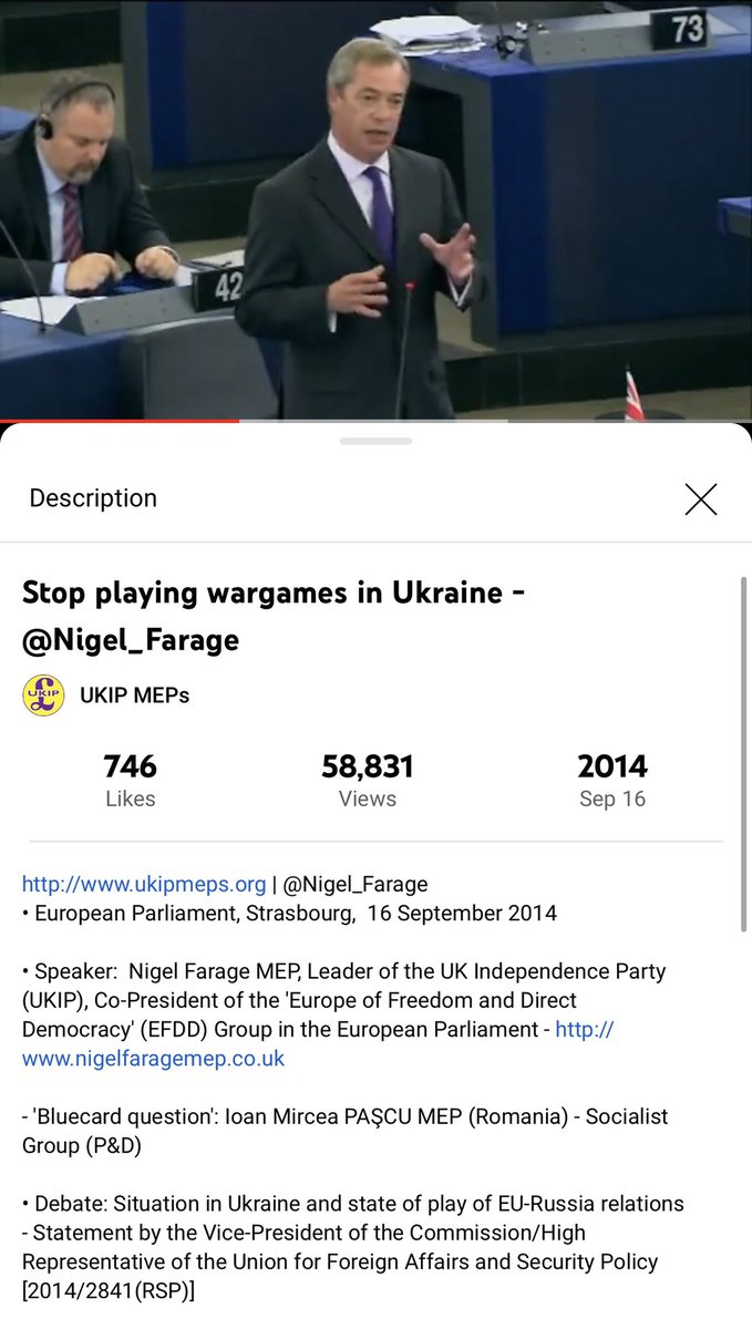 NIGEL FARAGE IS SPOT ON IN HIS DIRE WARNINGS ABOUT THE GROSS FOREIGN POLICY FAILURE OF OBAMA/BIDEN/NATO 7 YEARS AGO. MUST SEE.  PLEASE RETWEET TO DISCREDIT TSUNAMI OF DEMOCRAT AGITPROP—F4T.  Stop playing wargames in Ukraine - @Nigel_Farage https://t.co/7ThwTJypu7 via @YouTube https://t.co/rcLi2pplog
