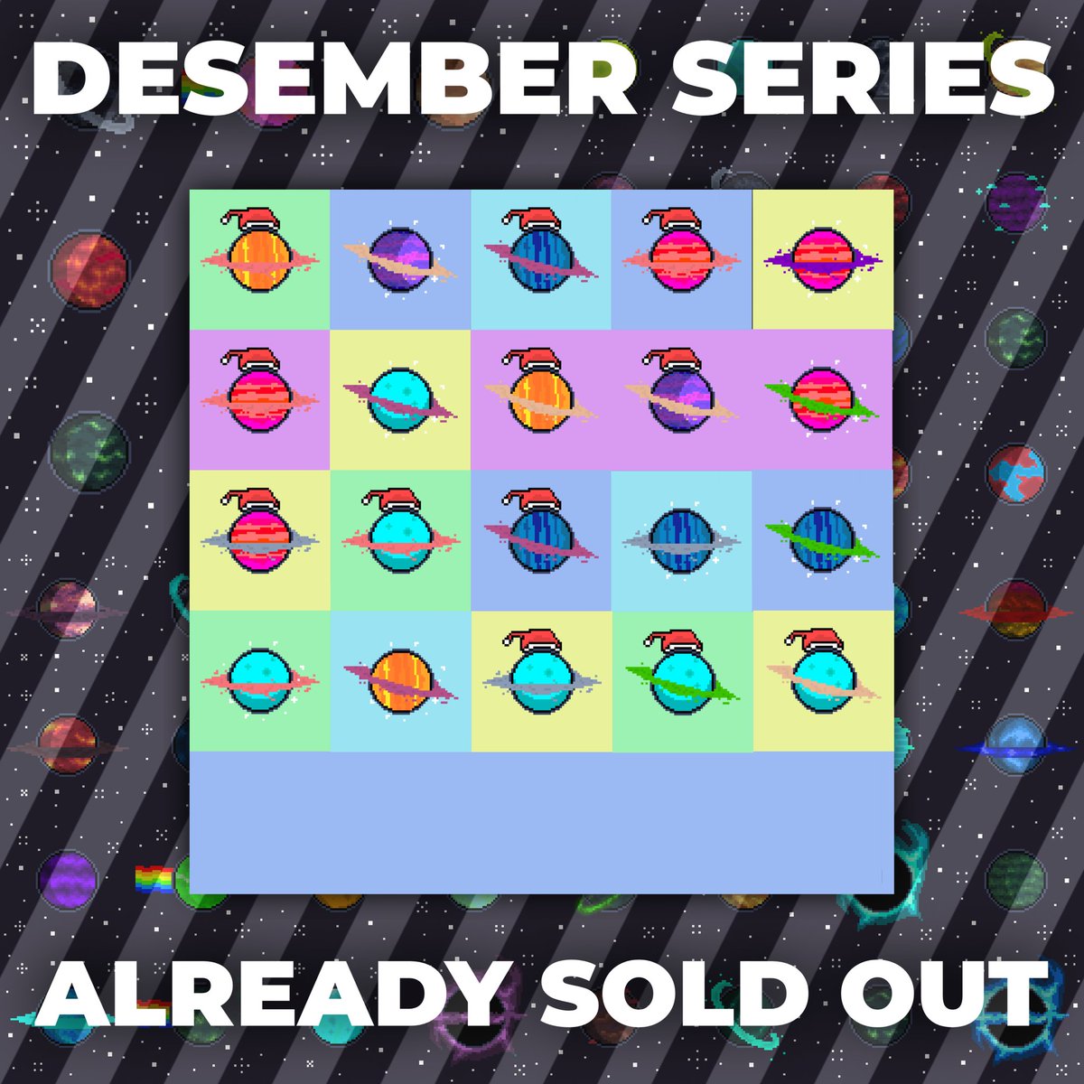 Desember Series already sold out 🥳
20/20 Sold💯
Thank you for collecting ✨

Get yours now ☺️
opensea.io/collection/pla…

#NFT #NFTs #NFTCommunity #nftart #NFTdrop #NFTCollection