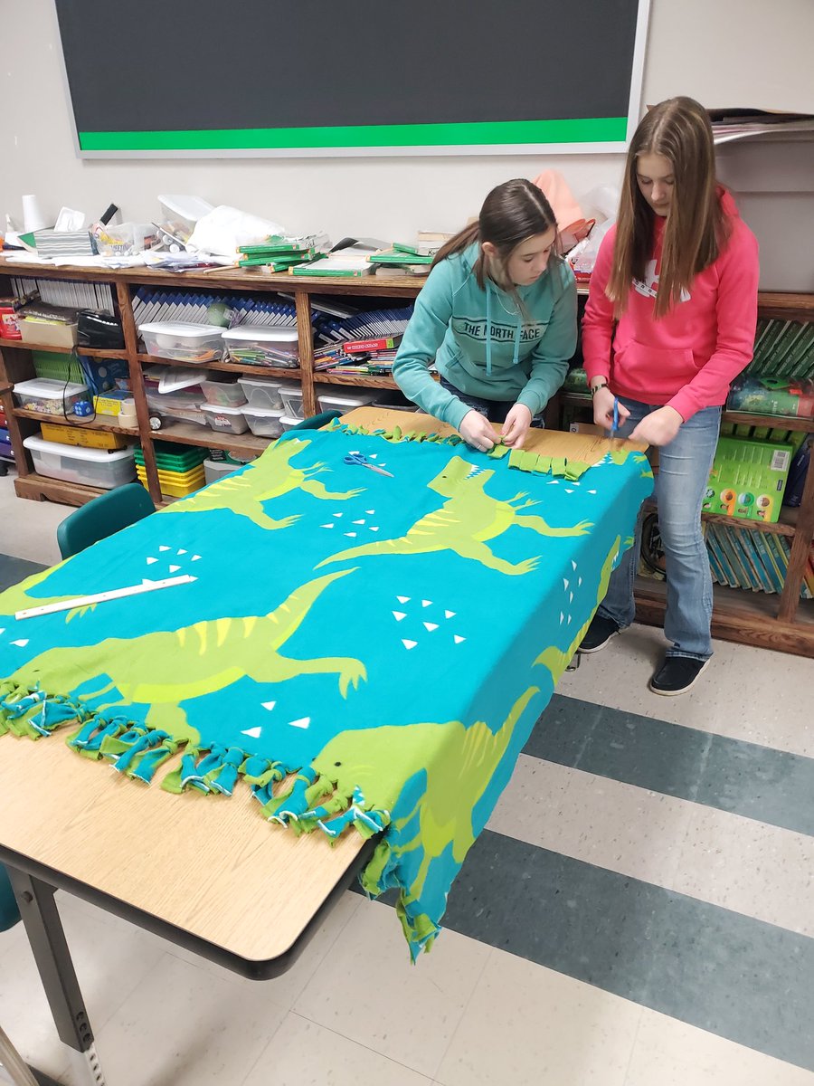 milliken1997's tweet photo. So proud of these students in @TSchockling careers/7 habits class and this blanket project. They are creating blankets to send with a fellow classmates to the @AkronChildrens for other kids.#BetheChange
#leaders #talentedstudents #helpingothersinneed
@NobleLocal_SD https://t.co/r6lSQK47y7