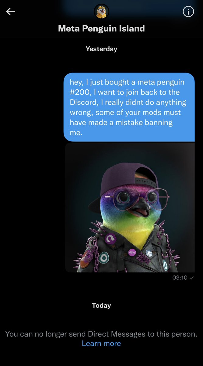 kynokephaloNFT's tweet photo. Guys, whats up? Why are you locking me out? Im a holder of one of your NFTs. I did nothing wrong. @metapenguinsnft #NFTs #NFTCommumity #nftcollector #metapenguins https://t.co/QdHZvqZdYH