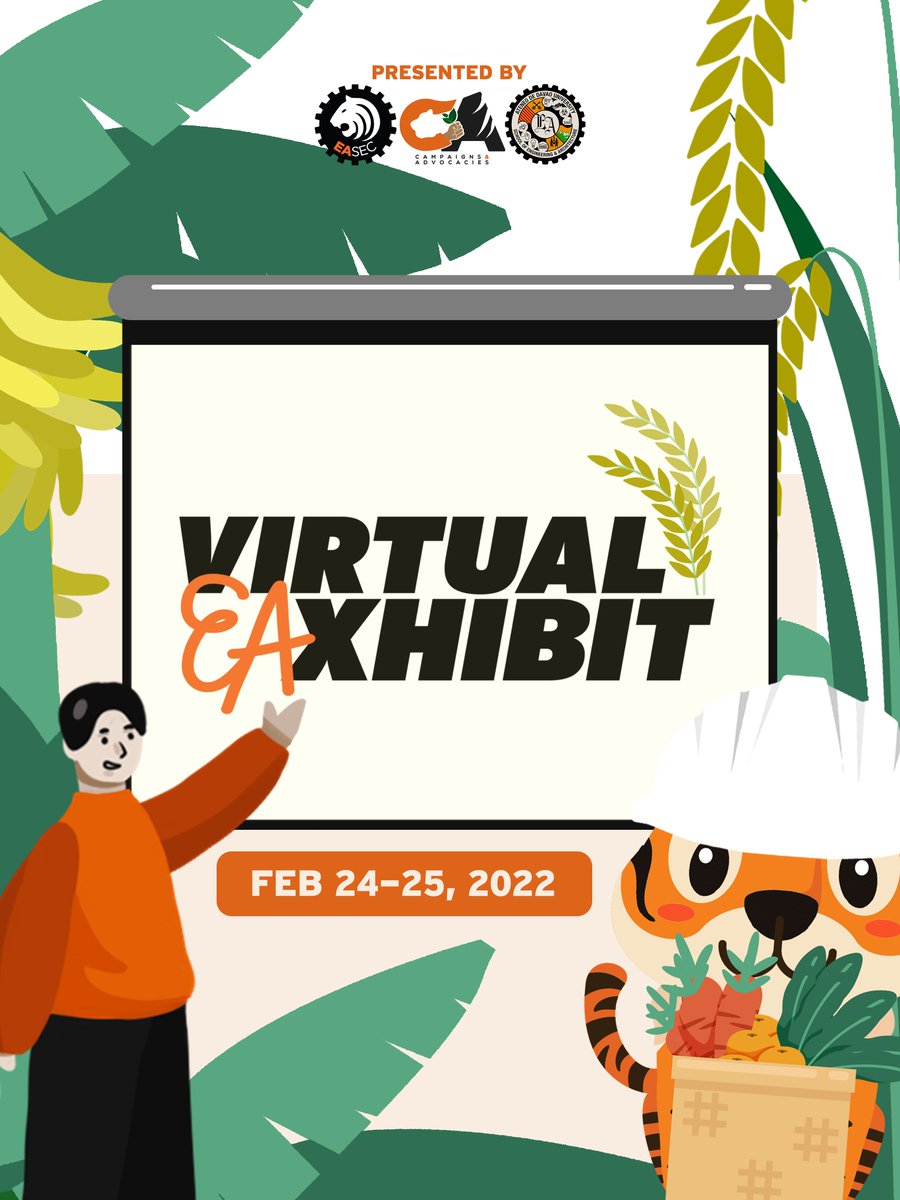 addueasec's tweet photo. Tigers! 🐯

Project AgrEA is back again with another advocacy towards sustainability.  We present to you the Virtual EAxhibit this Feb. 24 -25, 2022 featuring different studies of relevant fields. 🌾

Let’s sprEAd the wordStay tuned for more! 

#EAxhibit✨
#ProjectAgrEA🌾 https://t.co/7zsFKzM54p