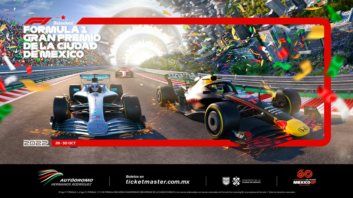mexicogp's tweet photo. ¡Hace 60 años la CDMX recibió por 1ª vez a la @F1! Es por eso que, los posters del #MexicoGP 2022, le rinden tributo a esta gran ciudad. 🇲🇽👏 https://t.co/uMmmlUzWqc