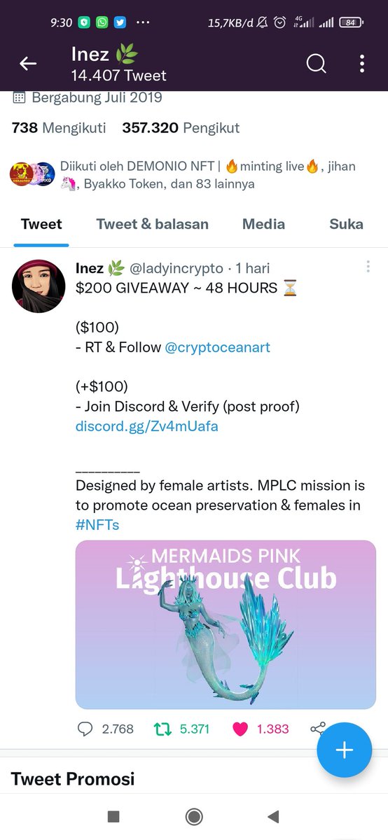 alfiya_witrya's tweet photo. @ladyincrypto Done https://t.co/909kU9QVxh