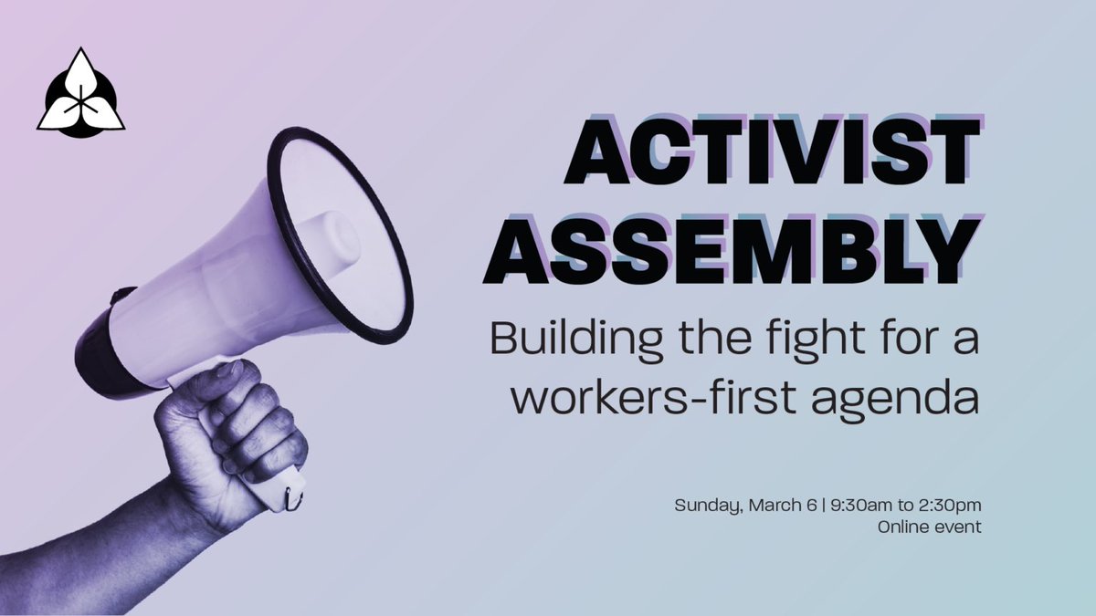BYRYouth's tweet photo. ❗️ACTIVIST ASSEMBLY❗️

📆: Sunday, March 6, 2022
⏰: 9:30am to 2:30pm 

If you require accommodations, pls email lhardwick@ofl.ca by Monday, February 28 @ 11:59pm. 

MORE INFO: https://t.co/nozXqUPwyl 

#ontariofederationoflabour @OFLabour #byryouth #activistassembly https://t.co/ttcoSW19Ml
