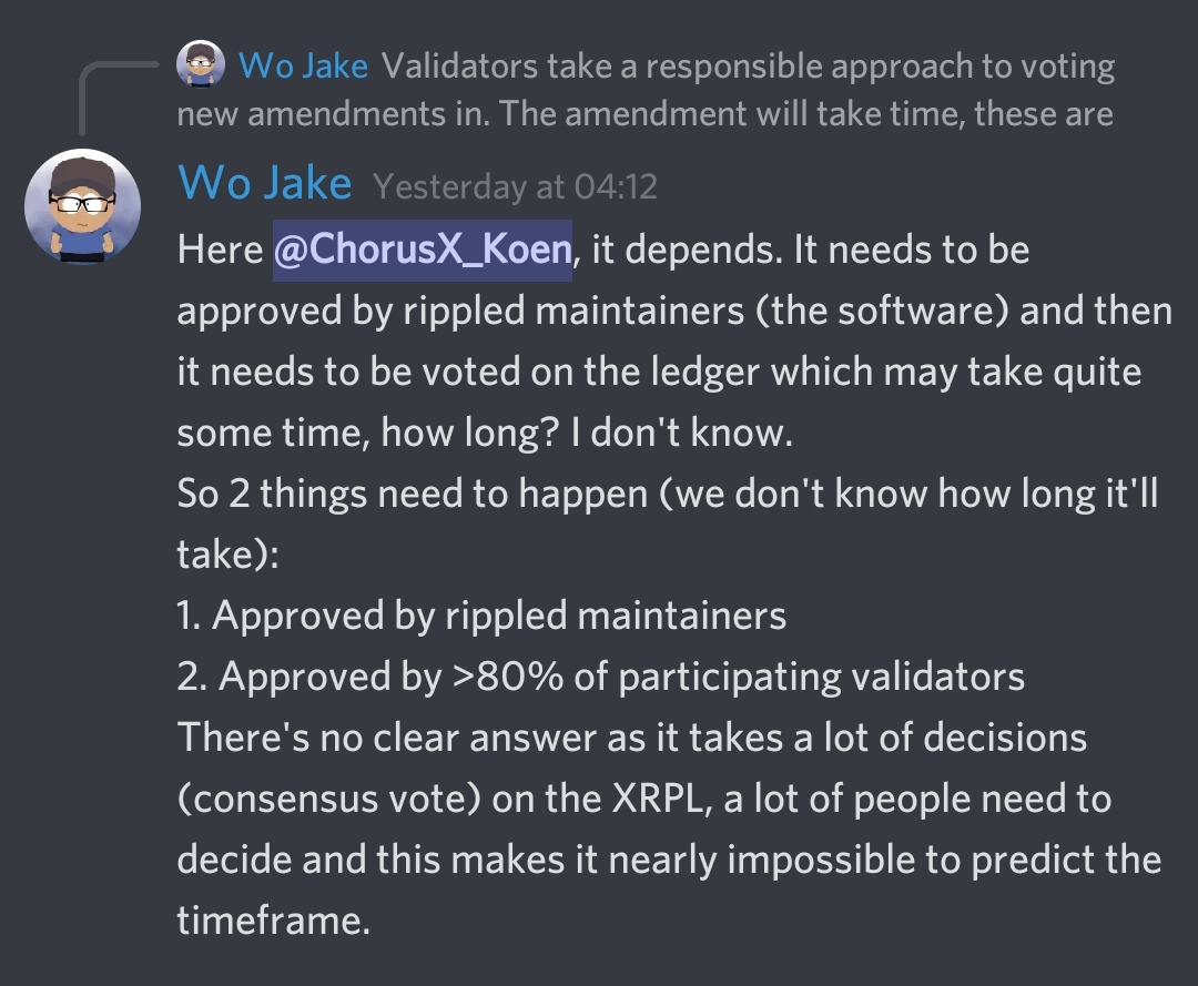 I think this is a great summary by <a href="/woj4ke/">Wo Jake (Archived)</a> about what needs to happen until XLS-20d is implemented in the main net.

#ShibaInuX #SibaInuXFamily #XRPL #xls20d