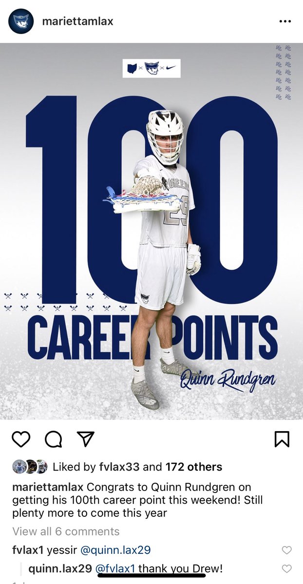FVHSLax's tweet image. ShoutOut and congrats to our man QR.. getting things done at the next level and life.. #29isFine #Lefty #WeBuildThings 🧱👷‍♂️🛠
⁦@QuinnRundgren⁩ ⁦@MariettaMlax⁩
