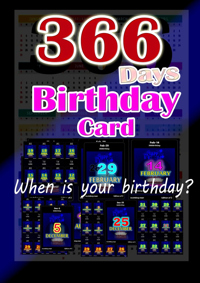 366 Birthday Card Collection on Paras NFT
When is your birthday ??
Let's choose :-->> paras.id/collection/366…
