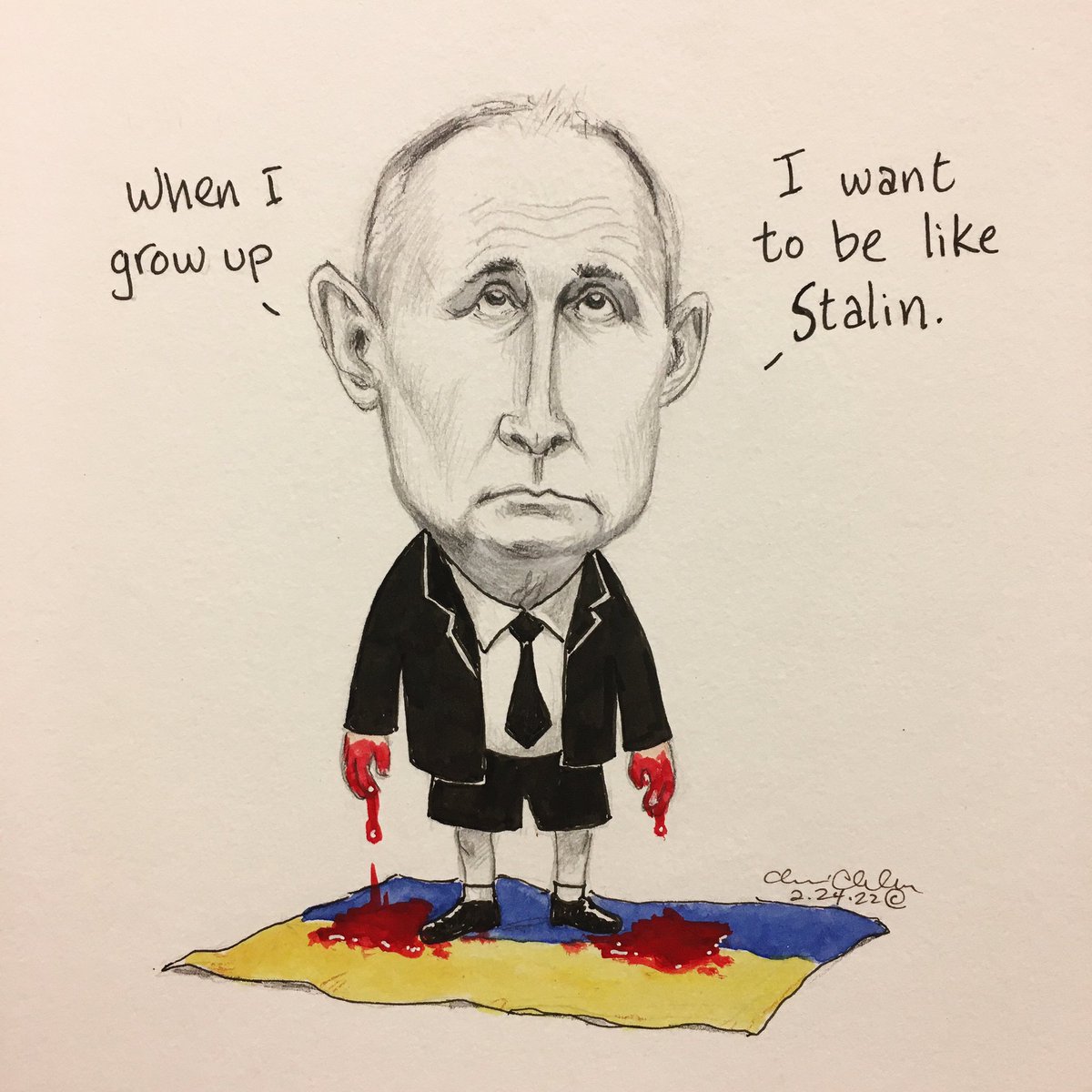 chrischuckry's tweet photo. Another short, delusional dictator causing more death and destruction in Europe. The future of Russia does not lay with “yesterday’s man.” Russia is better without Putin. It’s tragic that Ukraine is paying the price for outdated delusions of grandeur. #standwithukraine #putin 1/ https://t.co/9WWEVUKSUl