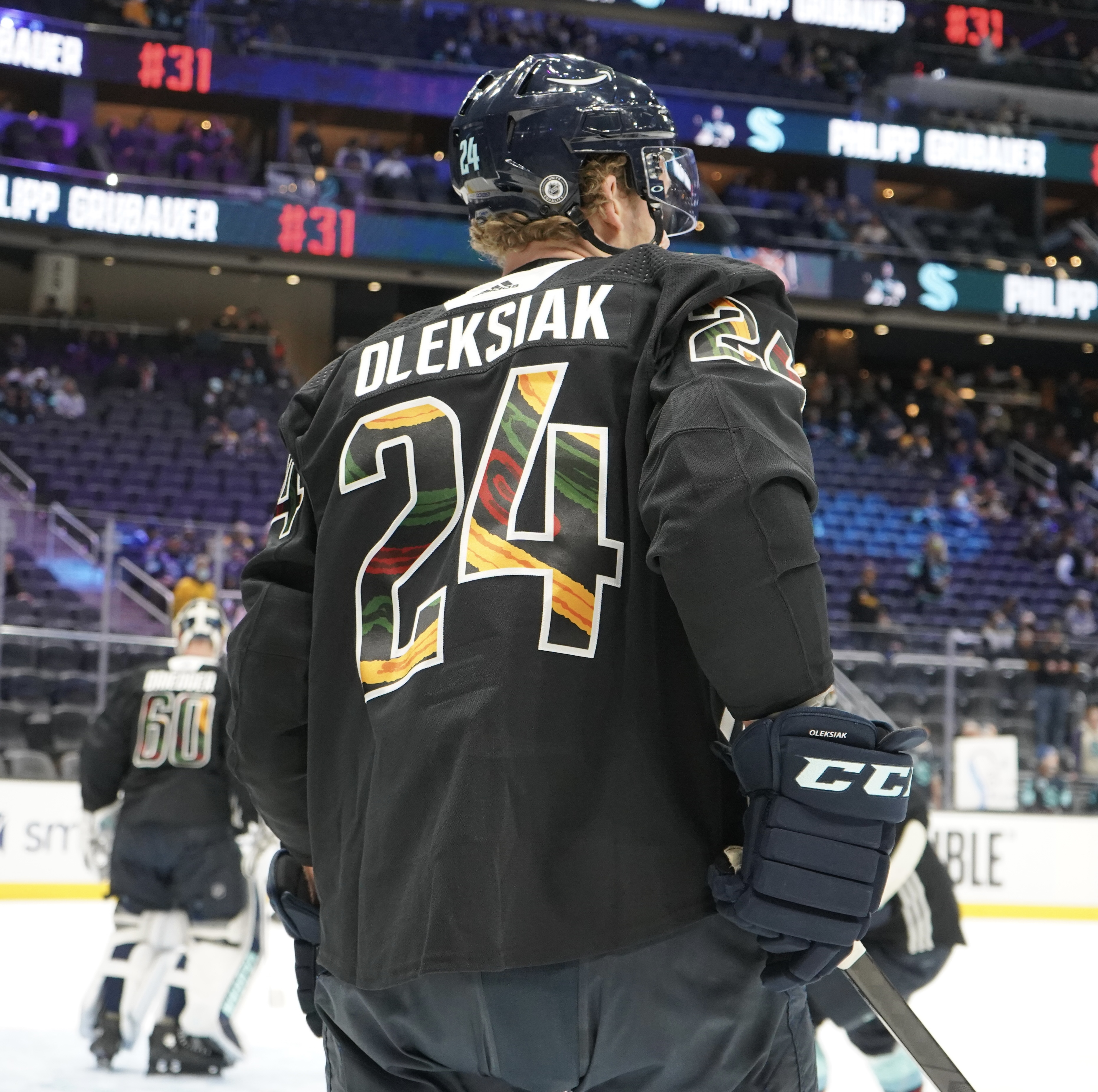 NHL on X: During warmups, the @SeattleKraken wore special jerseys