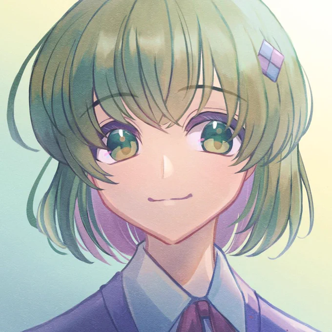 #画力変化ビフォーアフターこれはアイコンを新しくするたびに引き合いに出される一番最初に描いたアイコン用イラスト 描いたのほぼほぼ一年前か……頑張れば変わるもんやな……←2021.3  2022.2→ 