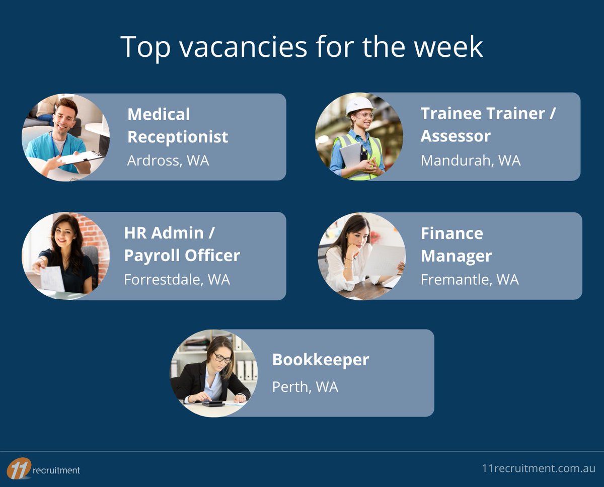 💡 Are you looking for a new opportunity?

Check out our top vacancies for the week ==> bit.ly/11CurrentVacan…

Register for jobs alerts with 11 Recruitment ==> bit.ly/11JobAlerts

We’ll let you know when we have a job that matches what you're looking for!

#jobsinperth