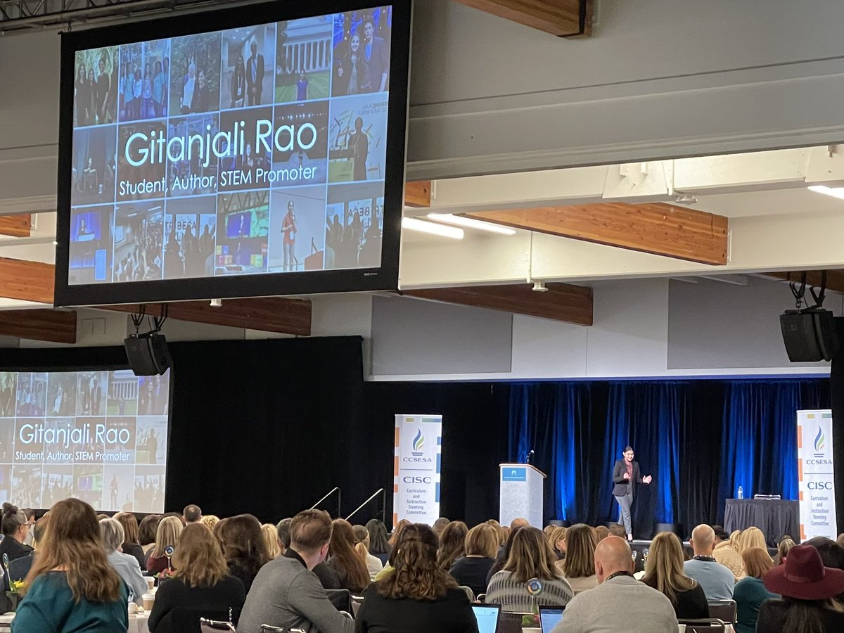 WilliamFranzell's tweet image. Wonderfully inspiring morning Keynote, @gitanjaliarao! LOVE your story, innovations in #STEM and the future of learning! Thank you for helping to make our world 🌎 a better place, and we can’t wait to see what you accomplish next.❤️ #CISC2022 @TeacherLora @MrRodGarcia @MCOE_ELA