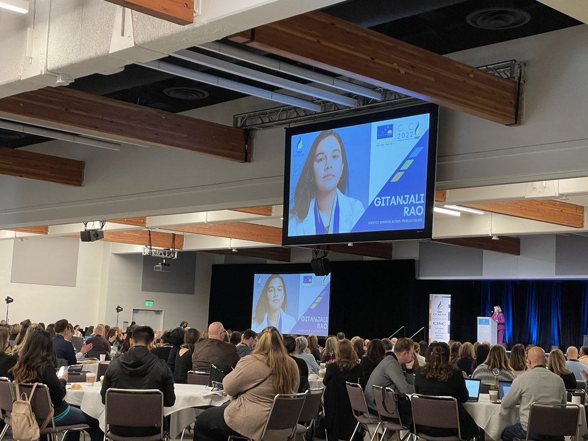 WilliamFranzell's tweet image. Wonderfully inspiring morning Keynote, @gitanjaliarao! LOVE your story, innovations in #STEM and the future of learning! Thank you for helping to make our world 🌎 a better place, and we can’t wait to see what you accomplish next.❤️ #CISC2022 @TeacherLora @MrRodGarcia @MCOE_ELA