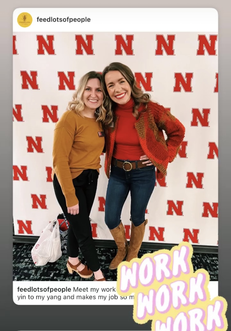 Had way too much fun with <a href="/hbguenther/">Hannah Guenther</a> at the <a href="/newomeninag/">Nebraska Women In Agriculture</a> conference. 
Me imagining what people hear when we present together: "You're so great. No you're great. No you are. No you are. No YOU ARE." 😅 #NebExt #newia2022