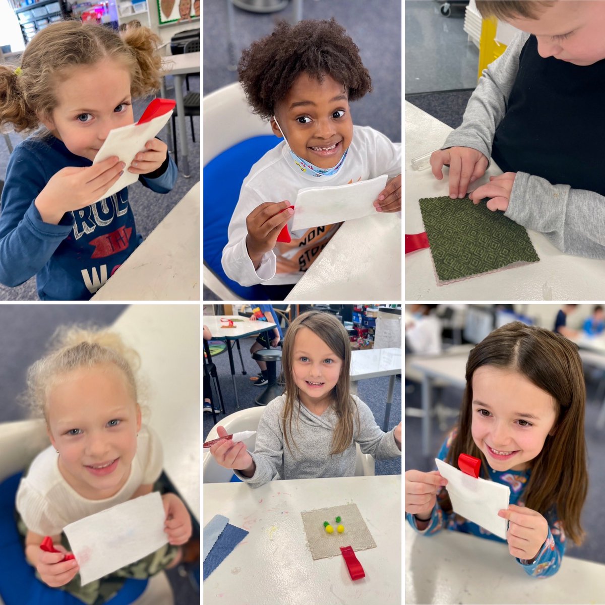 K Ss ⁦<a href="/BodkinAACPS/">Bodkin Elementary</a>⁩ made sensory pillows for mindful toolboxes. They took pleasure in the silkiness of the ribbon, aroma of the lavender oil, and the softness of the fabric squares. Best of all, they enjoyed being makers. Thanks for the idea ⁦<a href="/krisyvonne/">kris hanks</a>⁩ ❤️