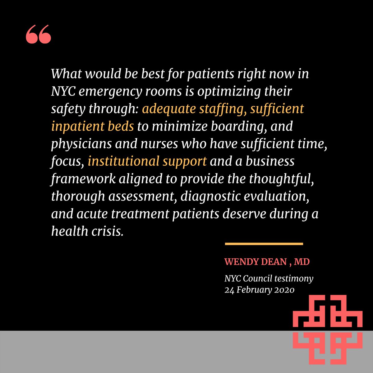fixmoralinjury's tweet photo. We're posting this again, two years after @WDeanMD testified, days before the first patient with COVID was identified in NYC. It was relevant then and sadly, even more relevant now.

It's time for change. Let's end the distress.
#moralinjury #burnout #MedTwitter @simontalbotmd https://t.co/acpSplMGPO