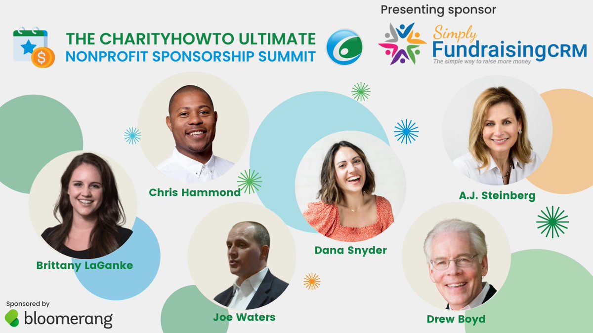 Join the #UltimateNonprofit #Sponsorship #Summit <a href="/charityhowto/">CharityHowTo.com</a>  next Tuesday, March 1st, and Wednesday, March 2nd - Learn more: bit.ly/3LOPub0

Sponsored by SimplyFundraisingCRM.com and <a href="/bloomerangTech/">bloomerang</a>