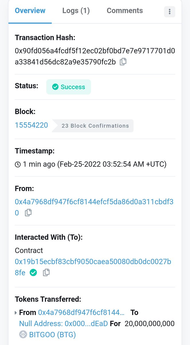 📢 We have #BURNED approx "20 BILLION" BTG Tokens today 🔥❤️‍🔥🔥❤️‍🔥

Verify here 👇
bscscan.com/tx/0x90fd056a4…

More Burning 🔥 🔜