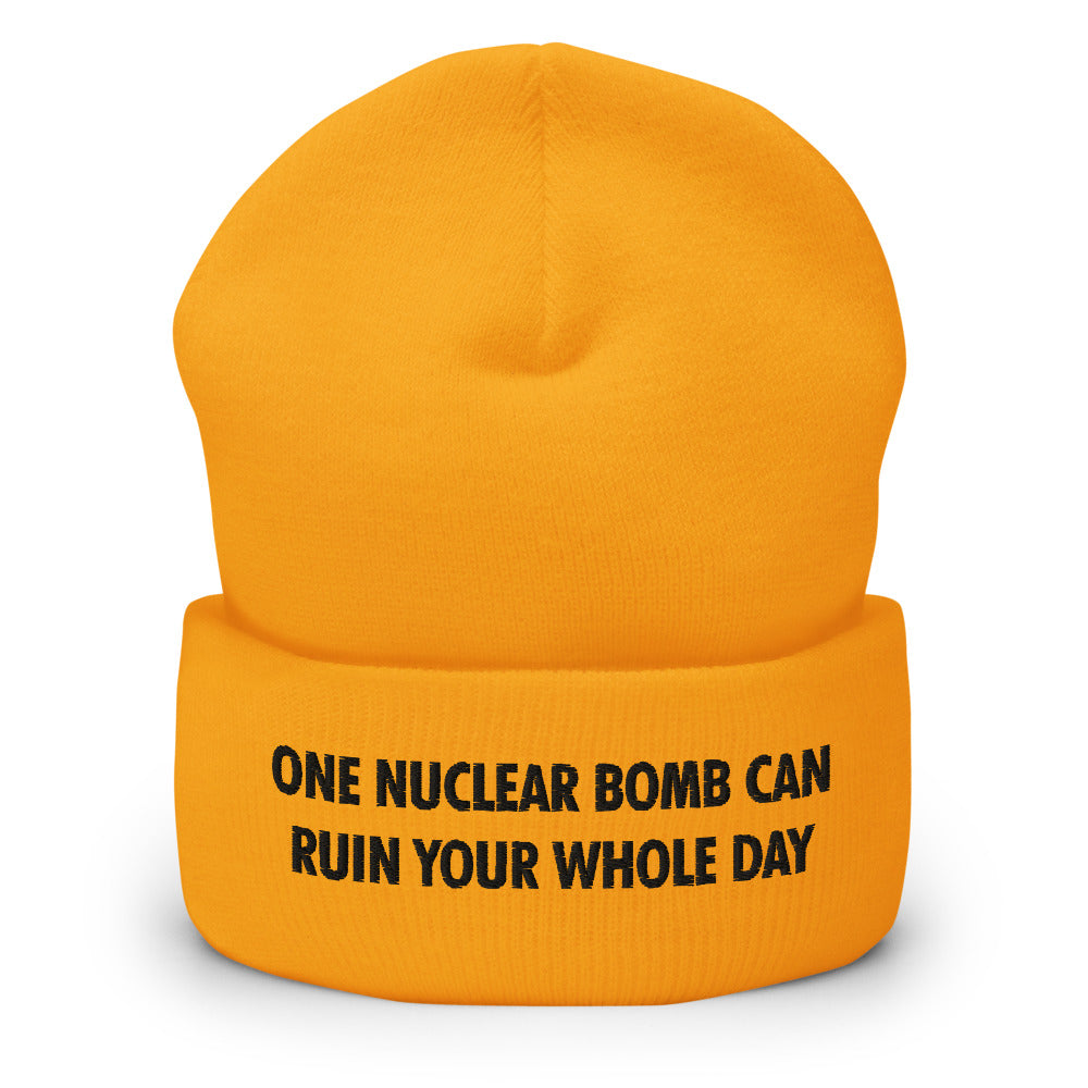 Stationjack's tweet photo. Check out this product 😍 Nuclear Bomb Cuffed Beanie 😍 
by Printful starting at $24.00. 
Shop now 👉👉 https://t.co/7hMTMlhnuW https://t.co/euus6uNzKN