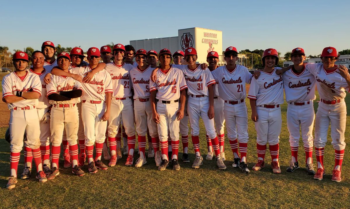 WhittierBsbl's tweet photo. Cardinal Baseball beats Lynwood 10-0. We move our record to 4-1 on the season.
Palomo- 4 innings pitched, 8 K's
Jimenez- 2-3, 2B, 3 RBI's
Herrera- 2-3, 2B
Rogere- 2-2 3 RBI's
Mceachren- 2B
@James_Escarcega @SGVNSCORES https://t.co/QKSCD6AVeD