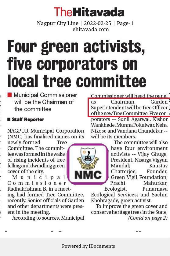 kunalmourya01's tweet photo. NAGPUR TREE COMMITTEE  :  As per my knowledge and information only Asst Commissioner level officer can be appointed as Tree Officer . @AUThackeray sir please rectify if m wrong. @radhakrishnan11 @CMOMaharashtra @byadavbjp @PMOIndia @anuchhabrani @vrNagpur 
#Nagpur #TreeCommittee https://t.co/fbMHECp7av