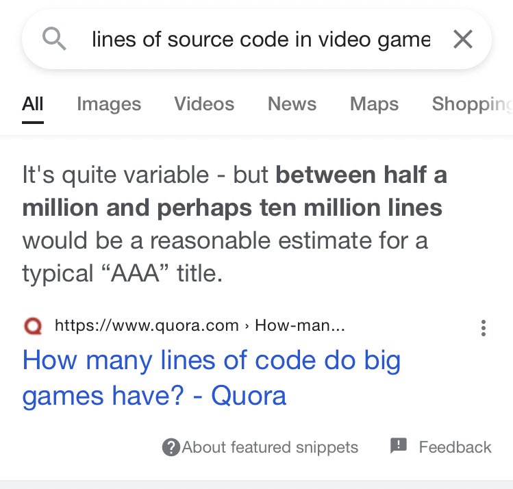 NedReviews's tweet photo. Wife: I’m SO done with ppl saying video games are stupid. Like, do they know how much goes in?

Me: I know, dear. 

Wife: I bet it takes more to code modern games than it did to get to the moon. 

*checks Google*

Wife: I’m angrier at those ppl now.

#ELDENRING #FromSoftware https://t.co/83b0A9uyT5