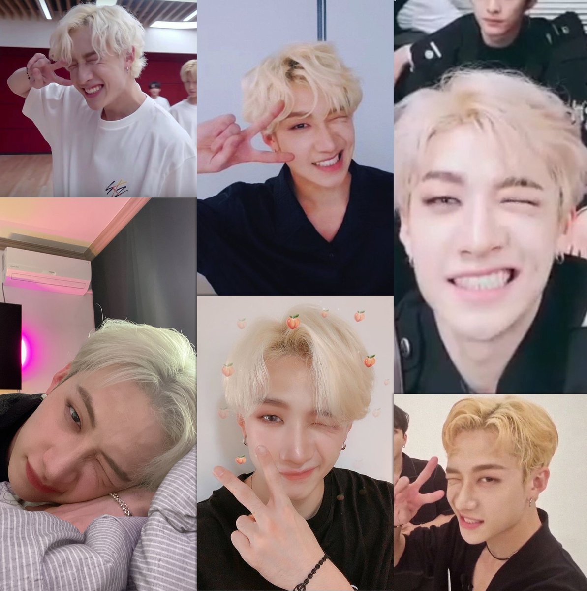 beyondyasmin's tweet photo. just blonde bang chan winking &amp; stealing our hearts<3 https://t.co/fTAQKPsiKG