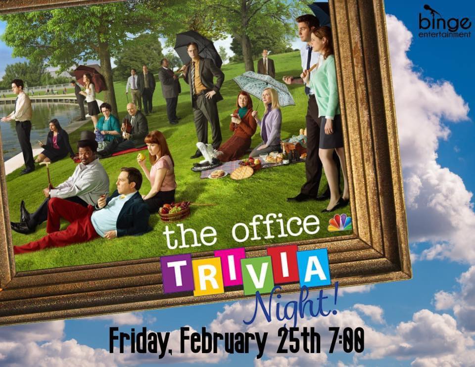 BingeThisOne's tweet image. The Office Trivia Night. Tomorrow at Quarry Pub &amp;amp; Grill in Lemont! #TheOffice #Trivia