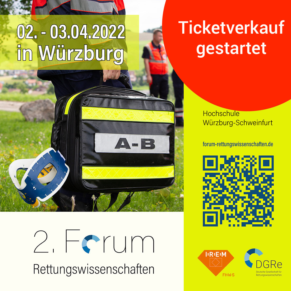 dgre_org's tweet photo. Endlich ist es soweit, ihr könnt Tickets für das 2. Forum Rettungswissenschaften erstehen: https://t.co/2BLDwR5xUB Das (vorläufige) Programm findet ihr hier: https://t.co/E9axv9WTby
#DGRe #2FoRe #Rettungswissenschaften #Rettungsdienst #Paramedicine #ParamedicScience @FhwsIrem https://t.co/SLjxZ23uR4