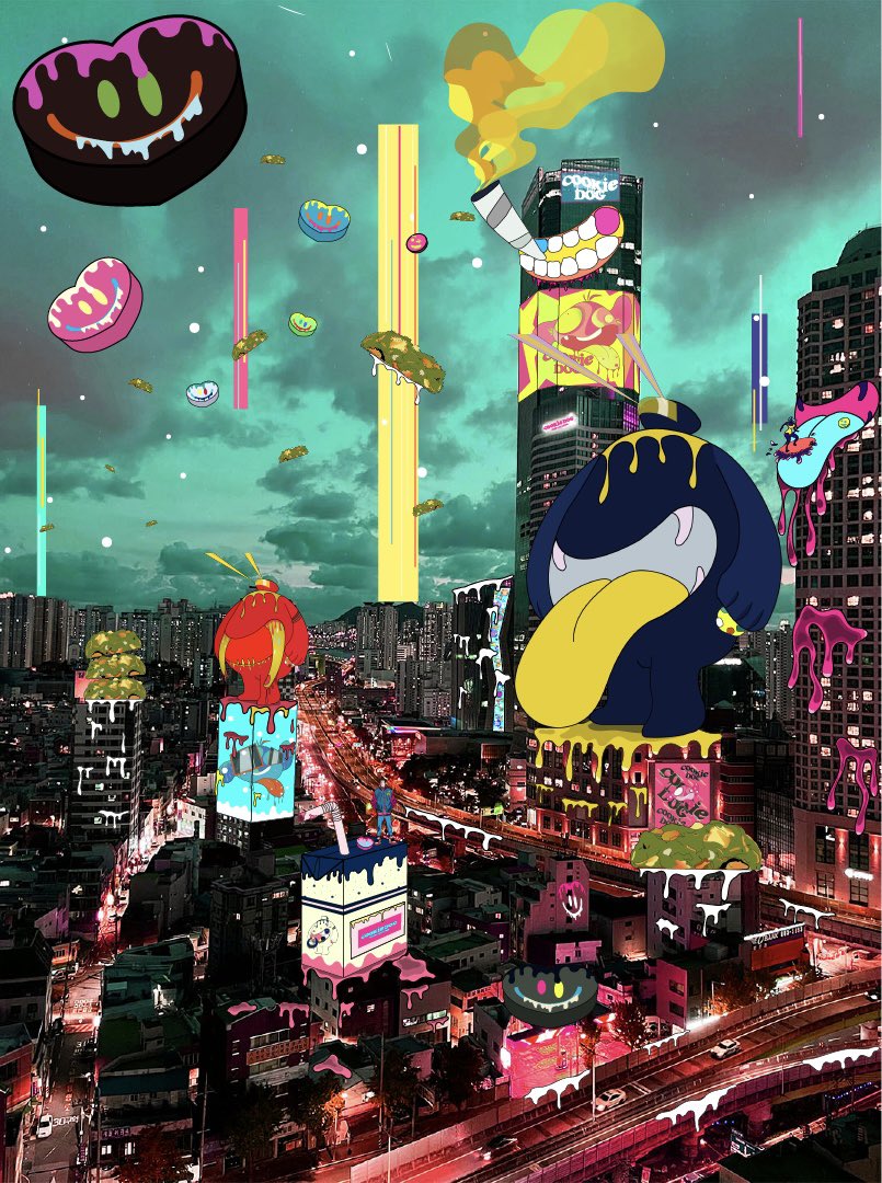 roadnjourney's tweet photo. LastNight Rodnited Reality 
CookieDOG Universe 
GoodBye Busan City
-
74(navy) 51(red)
#cookiedog #rodney #AugmentedReality #superrare #nftart
#busancity https://t.co/YfQuKDcudH