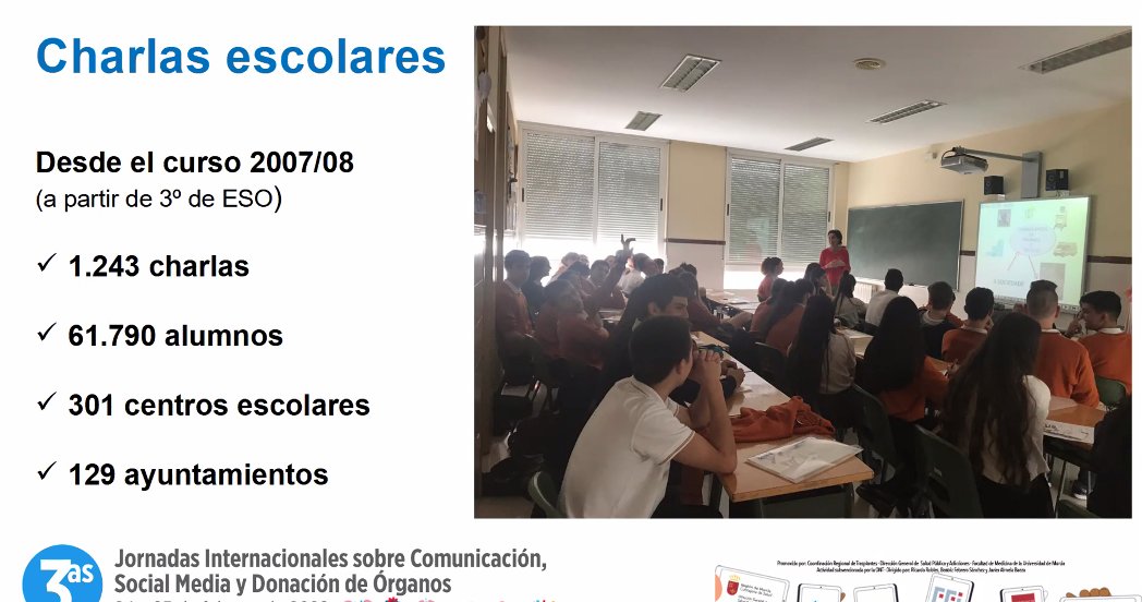 Turno para conocer las actividades de las coordinaciones.

👩‍⚕️Marta Álvarez Vázquez, coord. de trasplantes de Galicia, traslada las acciones de éxito que han puesto en marcha. #RRSSDonación

✅ "El testimonio es lo que más entra. Conocer la experiencia de la persona trasplantada"