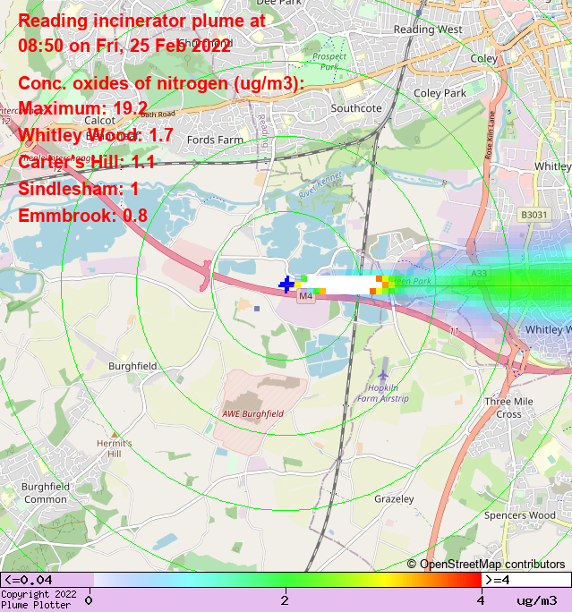 plumeplotter's tweet photo. Latest Reading incinerator plume plot, 08:50 25/02/22 #WhitleyWood #CartersHill #Sindlesham https://t.co/UMDB23CVYR https://t.co/LoPUw8xSOq