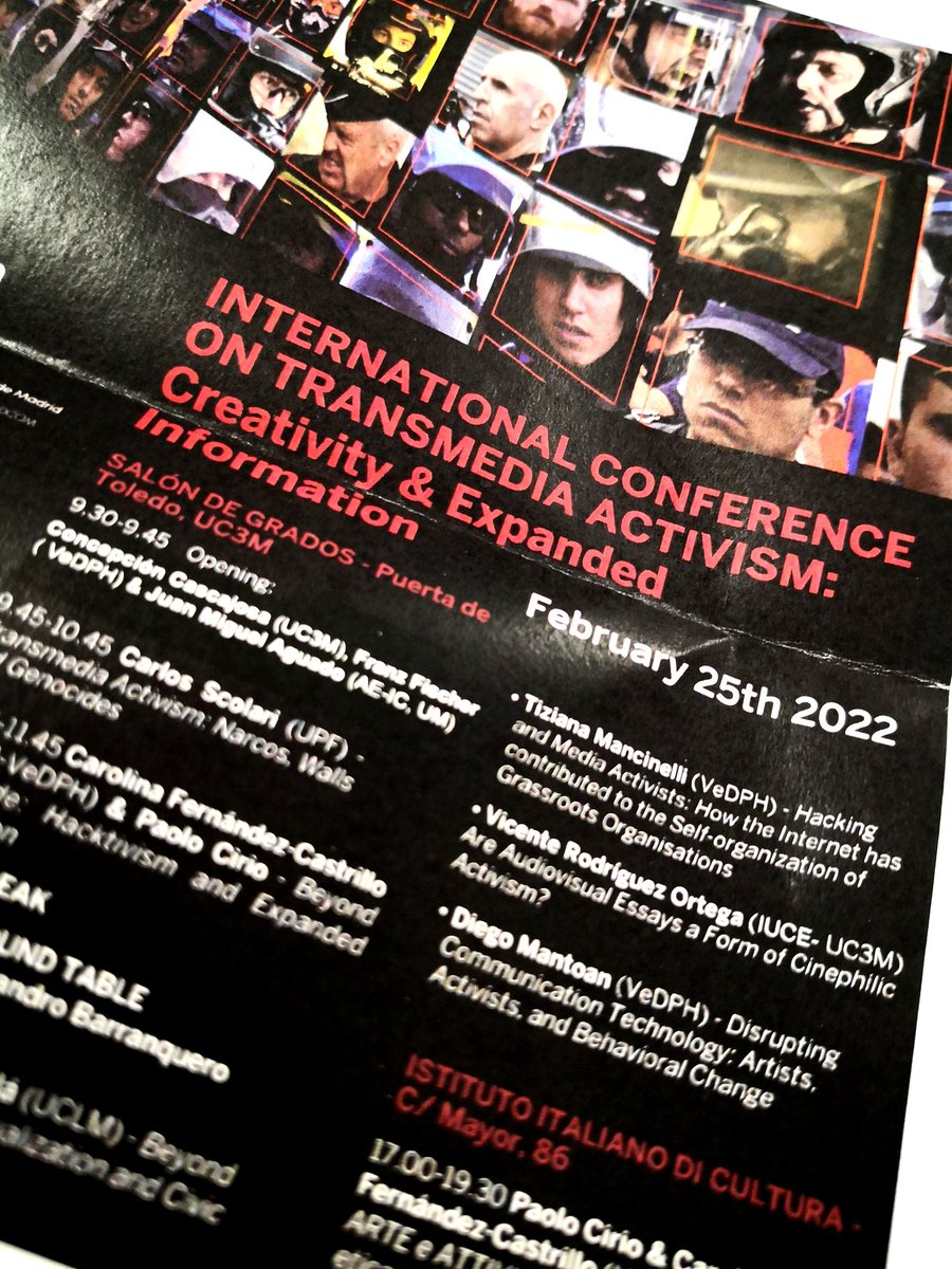<a href="/PaoloCirio/">Paolo CIRIO Art</a> + <a href="/CFCastrillo_/">CAROLINA FERNÁNDEZ-CASTRILLO</a> in action at <a href="/uc3m/">UC3M</a> #transmedia #activism #art <a href="/piscitelli/">Alejandro Piscitelli</a> <a href="/julitoalonso/">Julito Alonso</a> <a href="/EmilianoTrere/">Emiliano Treré</a> <a href="/monrodriguez/">@monrodriguez.bsky.social</a> <a href="/rossanareguillo/">Rossana Reguillo</a>