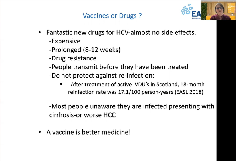 EASLedu's tweet photo. Is a #HCV vaccine still needed? 🤔
Eleanor Barnes says, YES!

Why is progress slow? 
Summary slides below⏬

#EASLspecial #ViralHepatitis #HBV 
@EASLnews @aelsharkawy75 @EuropeLiver https://t.co/5lRLUIQFGm