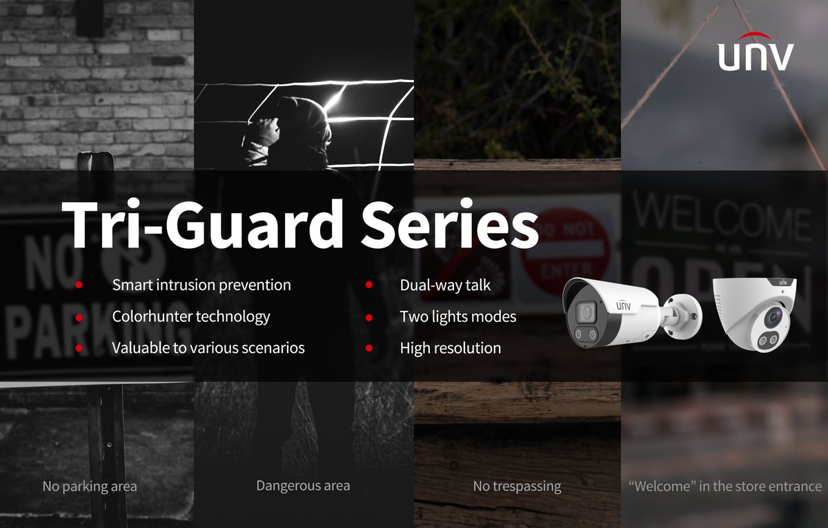 UniviewTech's tweet photo. UNV Tri-Guard technology can not only alert when events happen, but also get color information in low-light environment. Click to get more information >>> https://t.co/dRlcdWMq6W
#UNV #TriGuard https://t.co/0qizddvJqE