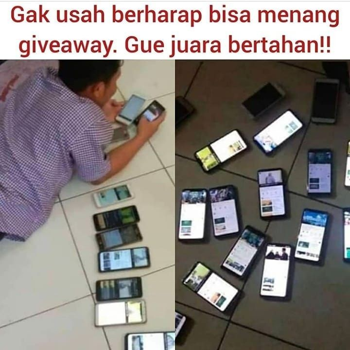 Ada yang bisa ngalahin ini orang gak? Btw adain Giveaway sabi juga kali ye. Pada Mau gak?