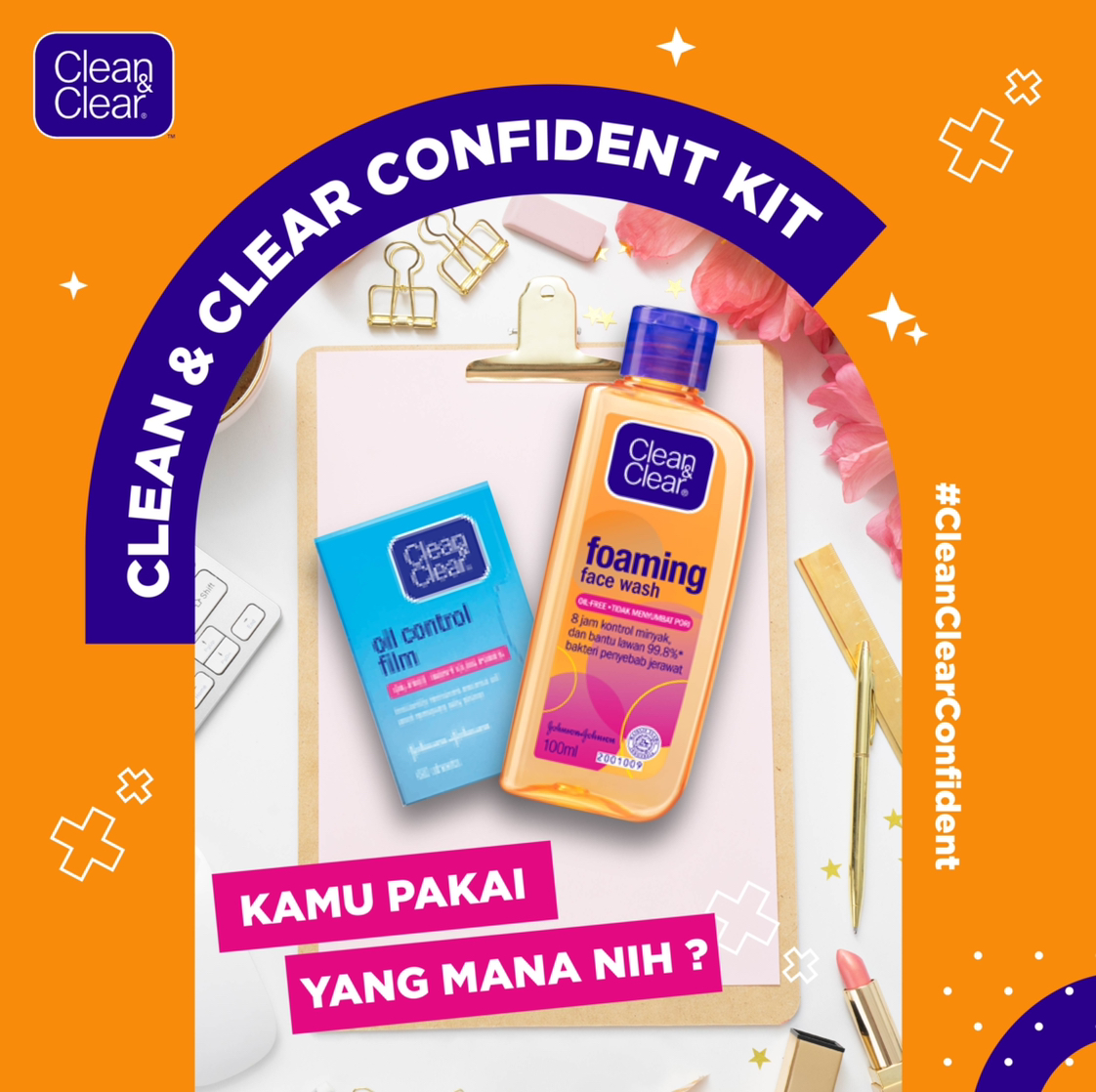 Tiap cewek, pasti punya skincare yang wajib dibawa ke mana pun, biar bisa selalu tampil CONFIDENT setiap saat.

Kalau kamu, apa nih produk Clean &amp; Clear yang wajib banget dibawa dan selalu ada di tas mu? Yuk retweet postingan ini!

#CleanClearConfident