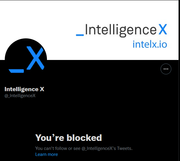 qlf's tweet photo. @seds Now Intelx is just blocking all your followers )) https://t.co/ZddgmgOK7r