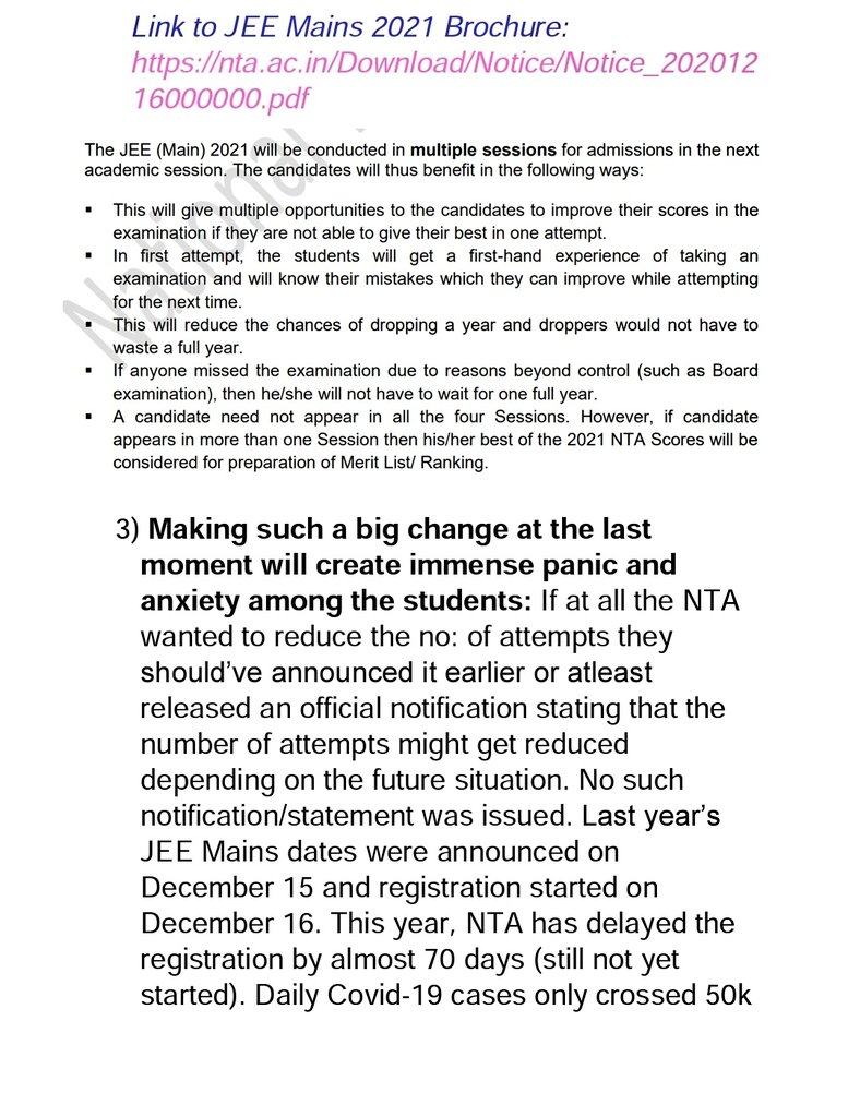dentodontics's tweet photo. Reasons why  NTA should conduct  4 Attempts in JEE  Mains  2022 1)  
Dr.  Ramesh  Pokhriyal @DrRPNishank who  was Education Minister at  the  time stated  on 16 th December 2020 promised to hold  4 attempts at  JEE  Mains  in  a year “from” 2021: 
#FourAttemptsForJEEMains2022 https://t.co/XGRyH5ocW6