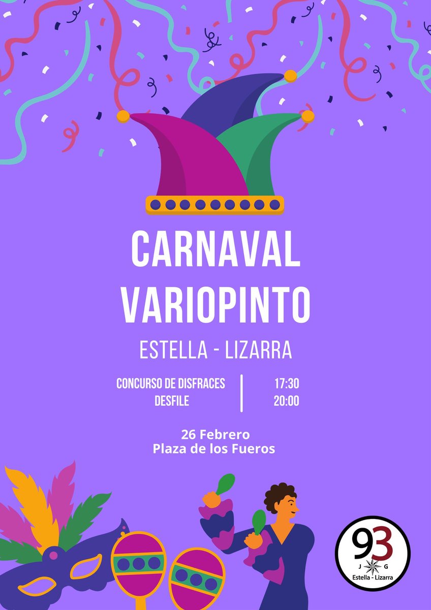 EstellaLizarra_'s tweet photo. 🎼🎼¡¡La vida es un #carnavalll!!🎼🎼
¡¡¡El mejor plan tanto si los disfrutas en familia como si lo haces en cuadrilla!!! ¡Este #findesemana toca #Estella !
Familiarekin nahiz koadrilarekin gozatzeko, planik onena!!! Asteburu honetan #Lizarra -ra!!! https://t.co/xeU7TCxNOP
