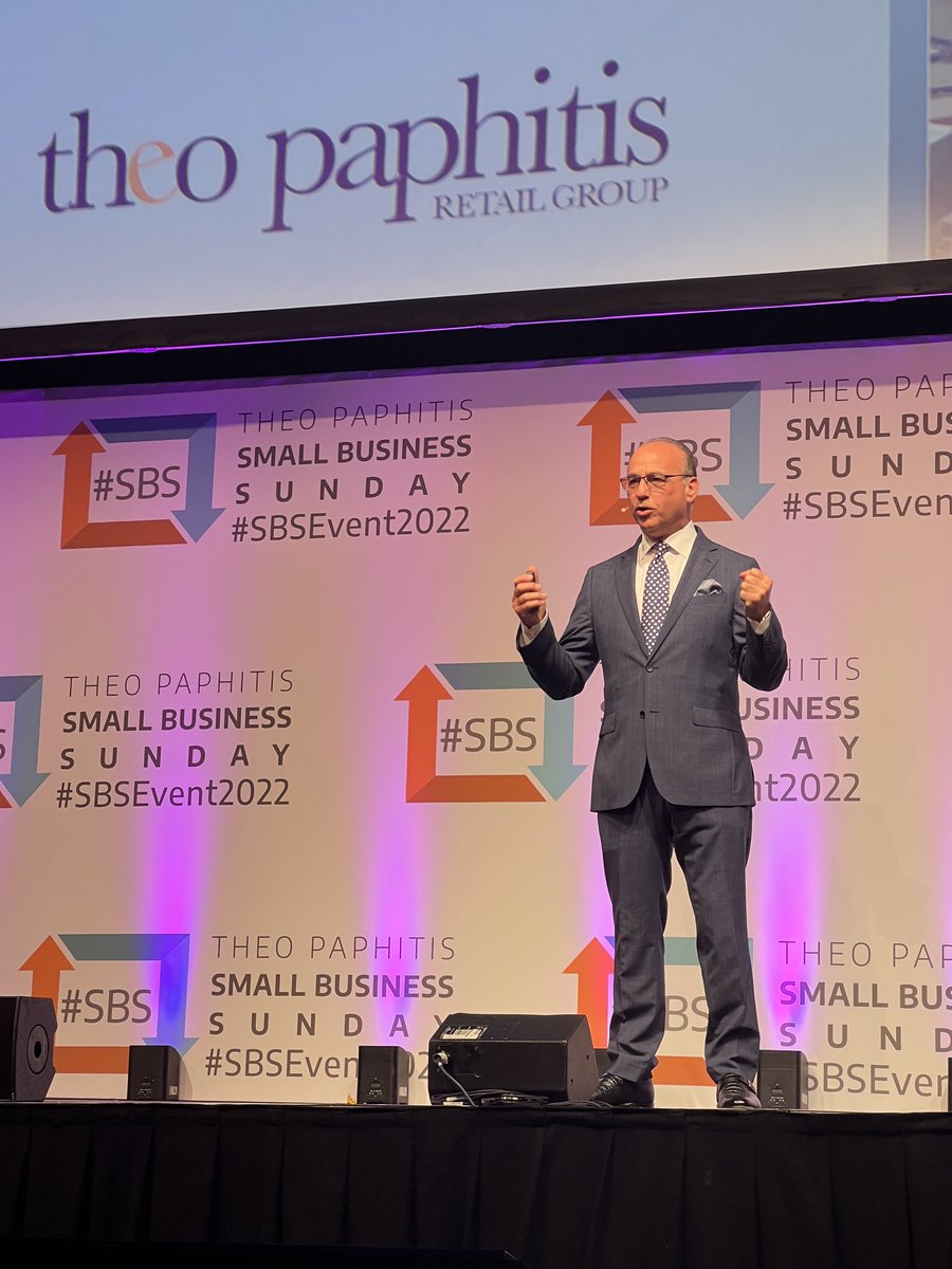 The man himself on stage! ⁦<a href="/TheoPaphitis/">Theo Paphitis</a>⁩ #sbsevent2022