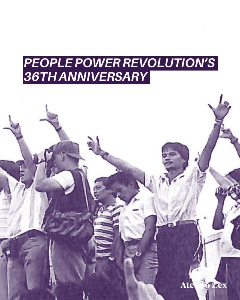 ateneolex's tweet photo. The #EDSA People Power Revolution is not simply a day in history, but an embodiment of the Filipinos’ exercise of extra-democratic power – rooted in the continued abuses and distortion of rule and law. https://t.co/DSnUQEWnTm