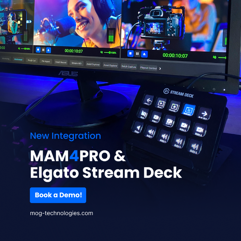 MOGTechnologies's tweet photo. We’re excited to share a new MAM4PRO &amp; #Elgato Stream Deck integration, that can facilitate #playout, #capture, and #liveswitch operations with the already familiar MAM4PRO shortcuts iconography.

👇 Want to see it in action? Book your demo below!