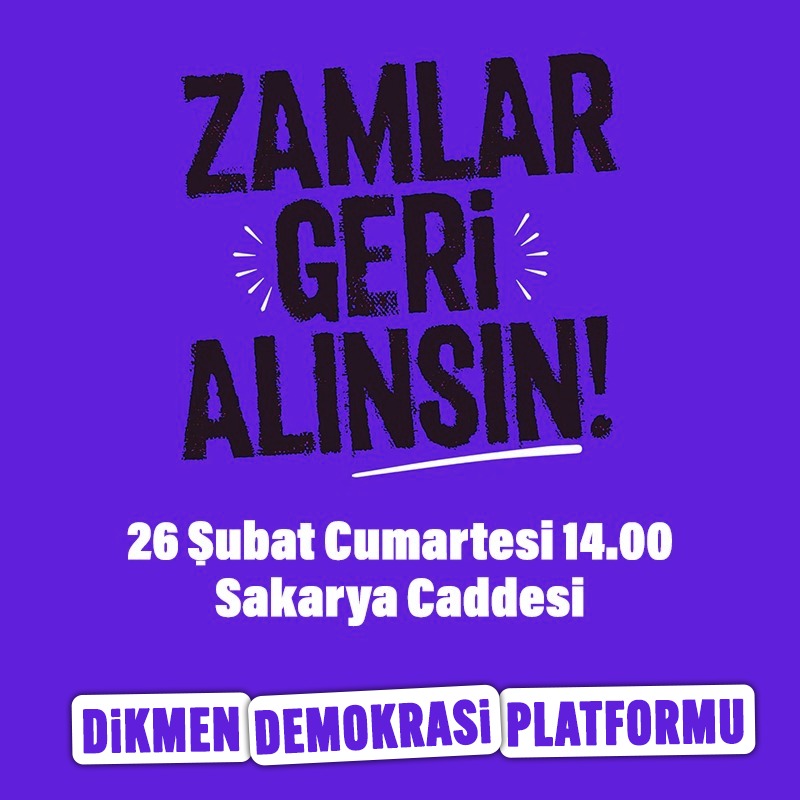 DikmenPlatform's tweet photo. ZAMLAR GERI ALINSIN !!!
26 ŞUBAT CUMARTESI SAAT 14.00
SAKARYA CADDESİ https://t.co/invYQeGh0b