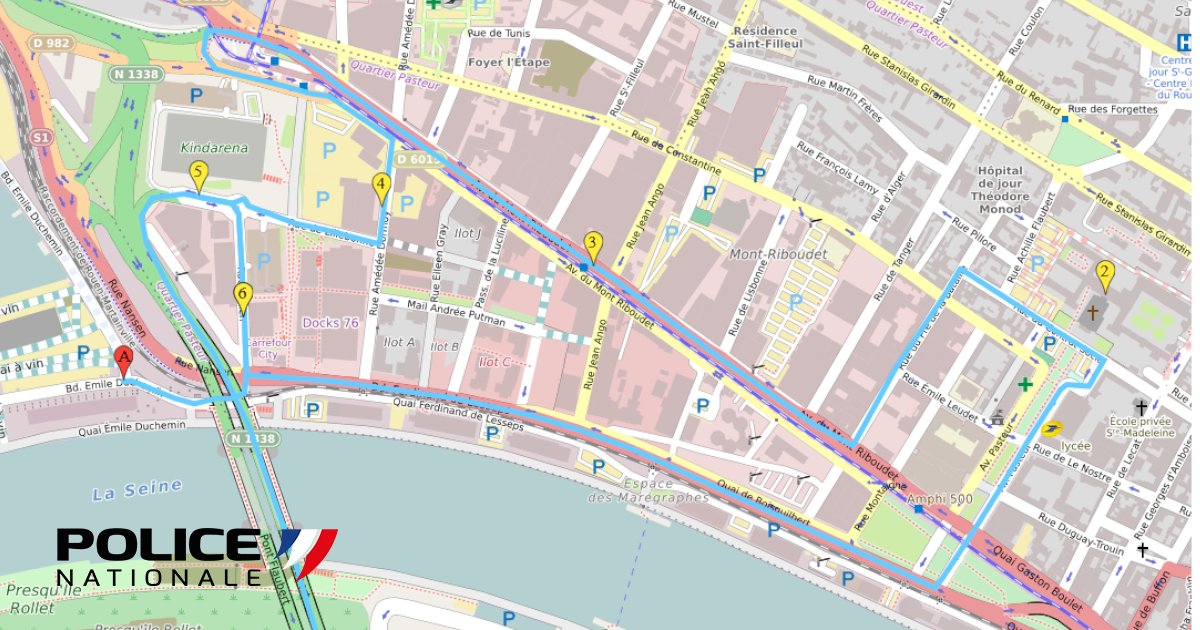 PoliceNat76's tweet photo. [#Manifestation]
Ce samedi 26/02, opération🐌à partir de 10h30 menée par des routiers. 
Décathlon #tourvillelarivière▶️A13▶️Sud 3▶️🌉 Flaubert▶️Préfecture▶️Mt-Riboudet▶️Bd Duchemin @Rouen. Arrivée prévue à 13h00
Anticipez vos déplacements si vous le pouvez !
Levez le pied 😉 https://t.co/6IT0TinoCg
