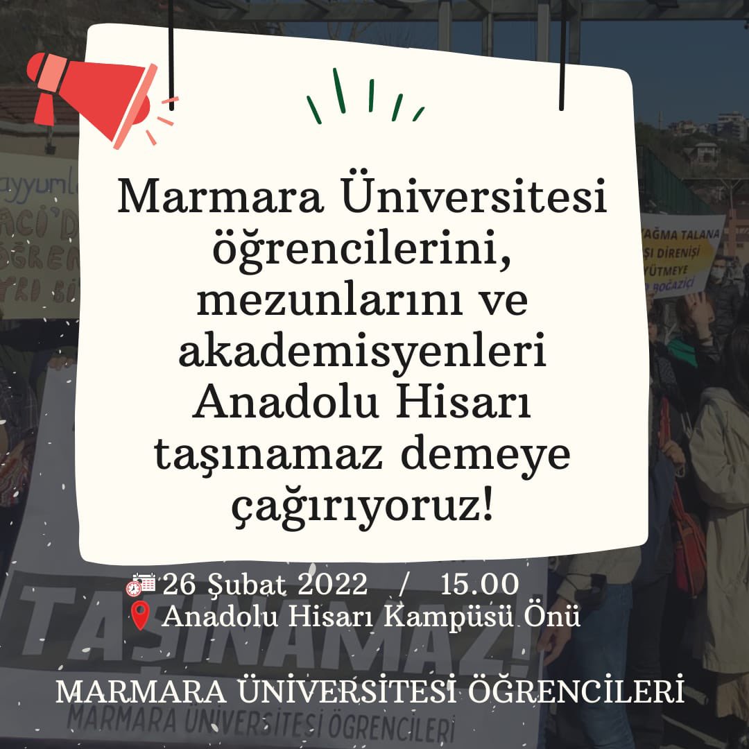 HisarMarmaranin's tweet photo. Anadolu Hisarını savunmaya tüm Marmara bileşenlerini davet ediyoruz!

Anadolu Hisarı Bizimdir!
#KampüsümeDokunma https://t.co/sCFkR7saZ2