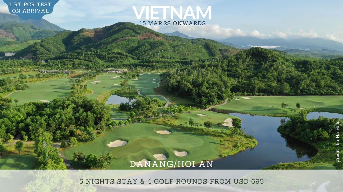 golftripz's tweet photo. Vietnam is opening to tourists starting March 15. There can be no better news as far as golf in Southeast Asia goes as Vietnam and particularly Danang/Hoi An are home to some superb golf courses.

Get in touch to customize your trip.
birdies@golftripz.com / +65 87373405 https://t.co/aBu3H3Erdg