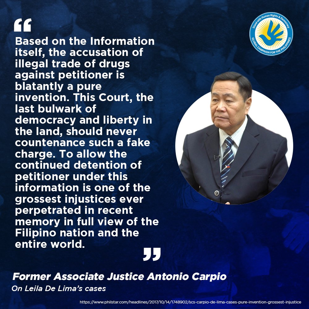 stand_global's tweet photo. Former Associate Justice Antonio Carpio strongly asserts that the court should not tolerate fabricated charges and injustices for we need to push for democracy, justice, and liberty. https://t.co/CuXCKfGvIh