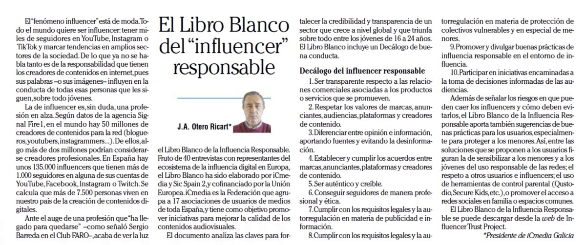 OscarSanchez's tweet photo. El libro blanco del "influencer responsable" de @InfluencersTru2 a iniciativa de @iCmedia_es
#InfluencersTrustProject #InfluenciaResponsable #SicSpain2

https://t.co/dtiaRtvrTF https://t.co/6rAjXyHg01